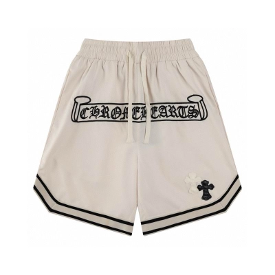 EM Sneakers Chrome Hearts Sanskrit Embroidery Woven Shorts Apricot 01