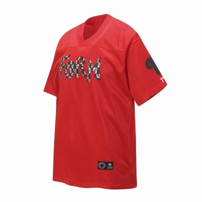 EM Sneakers Chrome Hearts T-Shirt Sports Mesh Warm Up Jersey Red 02