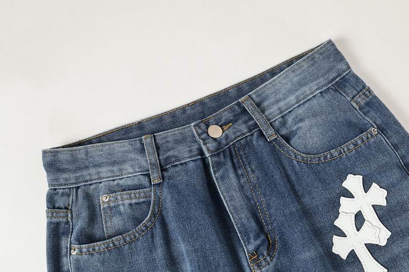 EM Sneakers Chrome Hearts White Cross-patterned Jeans