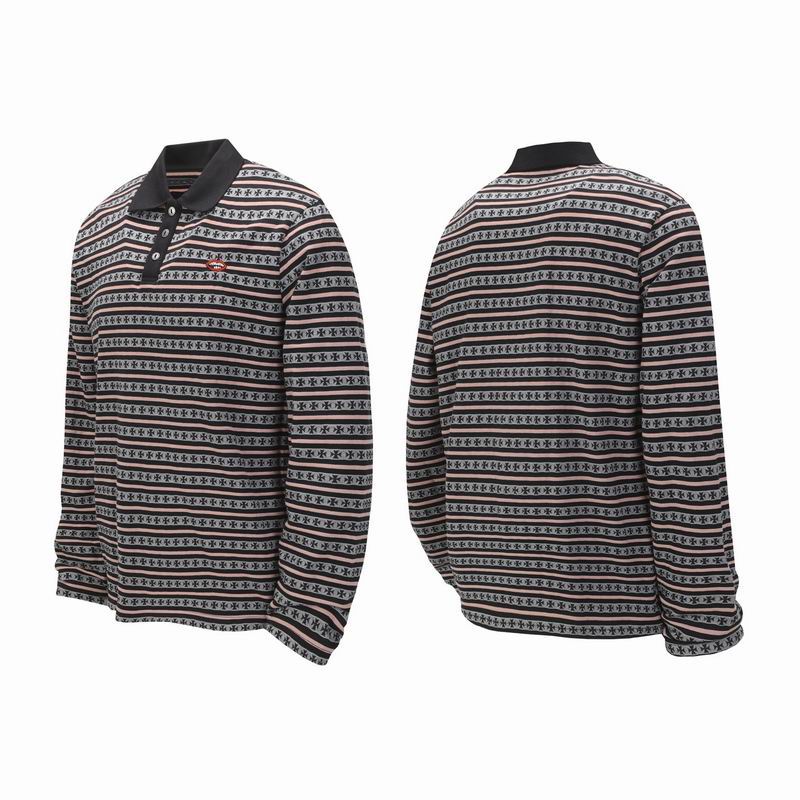 EM Sneakers Chrome Hearts 25FW Striped Lapel Long Sleeves Brown