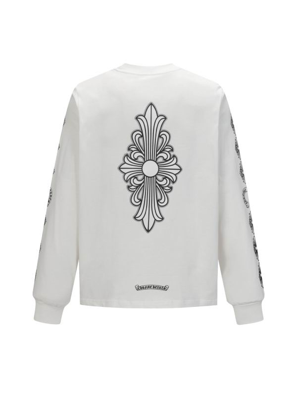 EM Sneakers Chrome Hearts CH 25ss Back Cross Round Neck Long Sleeve White