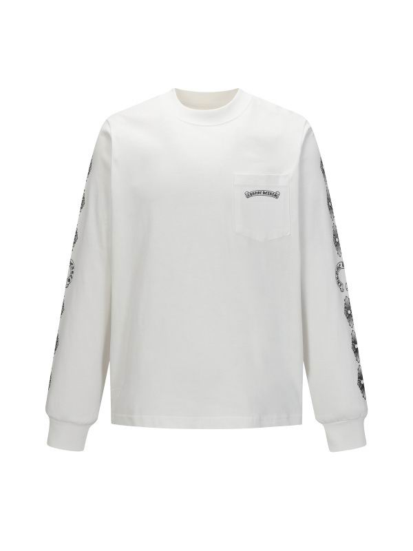 EM Sneakers Chrome Hearts CH 25ss Back Cross Round Neck Long Sleeve White