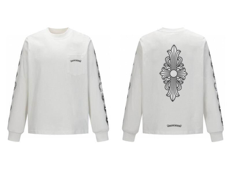 EM Sneakers Chrome Hearts CH 25ss Back Cross Round Neck Long Sleeve White
