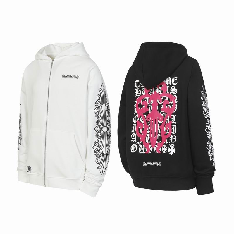 EM Sneakers Chrome Hearts Dagger Eyechart Zip-Up Hoodie Black/White