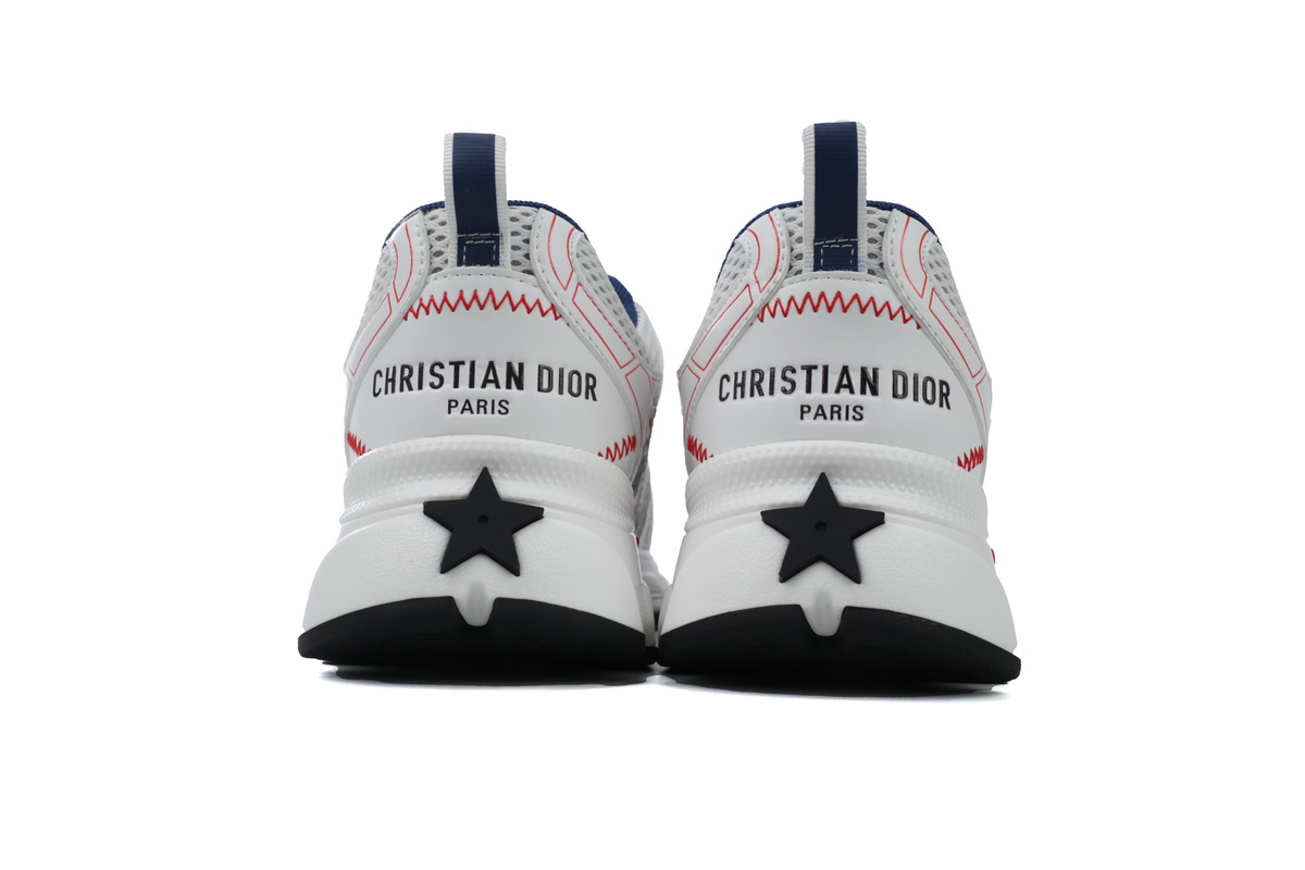 EM Sneakers Dior Chrono Sneaker Mesh with White and Red Leather-Effect Panels