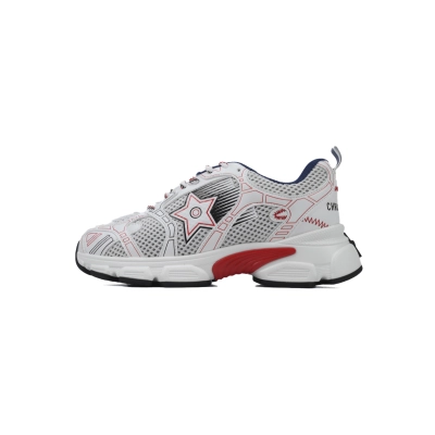 EM Sneakers Dior Chrono Sneaker Mesh with White and Red Leather-Effect Panels 01