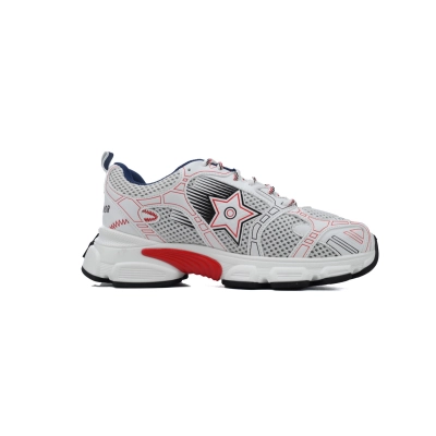 EM Sneakers Dior Chrono Sneaker Mesh with White and Red Leather-Effect Panels 02