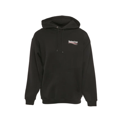 EM Sneakers Balenciaga Pre-Owned Logo Print Hoodie Black 01