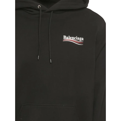 EM Sneakers Balenciaga Pre-Owned Logo Print Hoodie Black 02