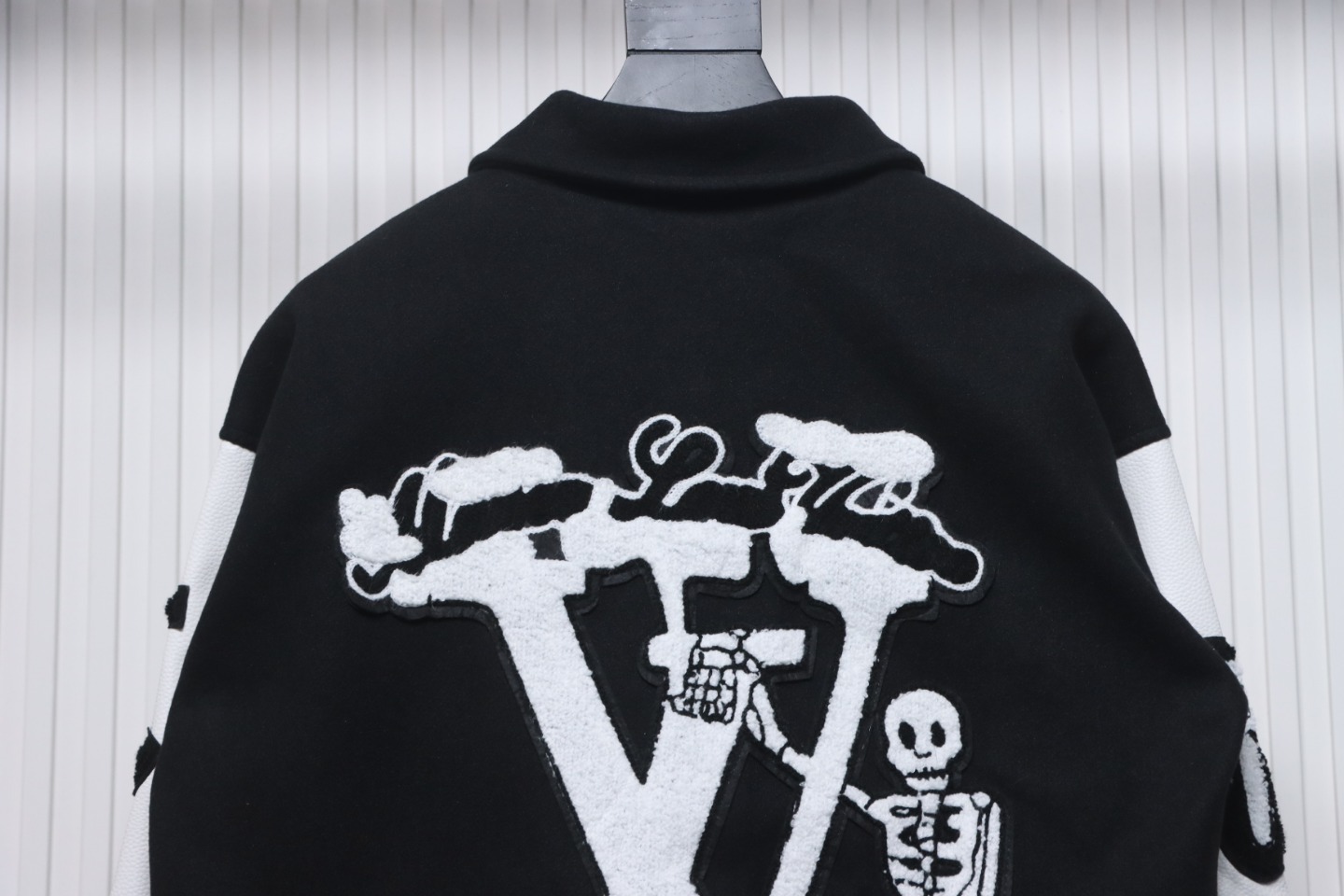 EM Sneakers Louis Vuitton Varsity Leather Jacket Black