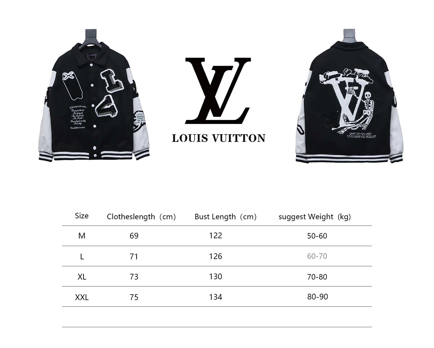EM Sneakers Louis Vuitton Varsity Leather Jacket Black