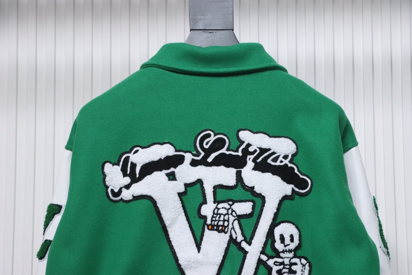 EM Sneakers Louis Vuitton Varsity Leather Jacket Green