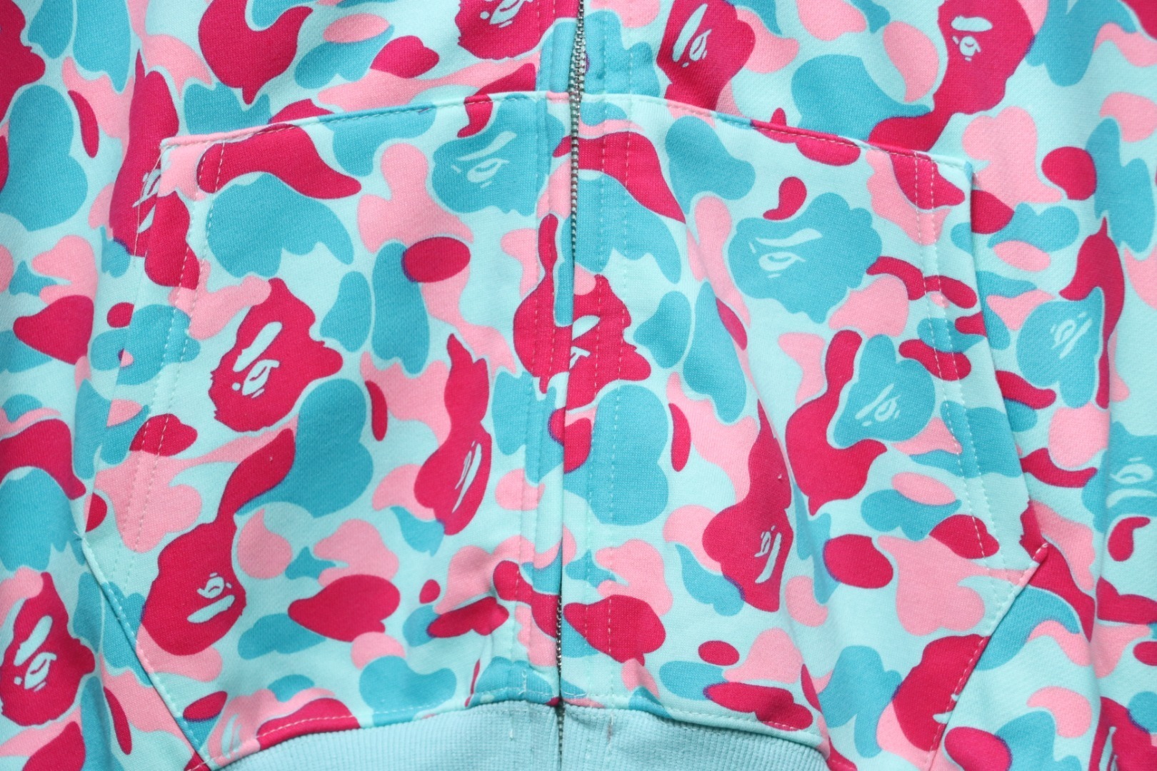 EM Sneakers BAPE Miami Co-Branded Double Hooded Shark Head Zip Hoodie 