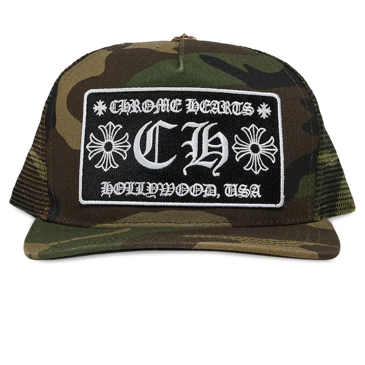 EM Sneakers Chrome Hearts Hollywood Trucker Cap Green Camo