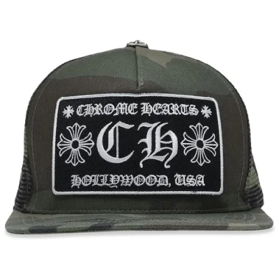 EM Sneakers Chrome Hearts Hollywood Trucker Cap Green Camo 02