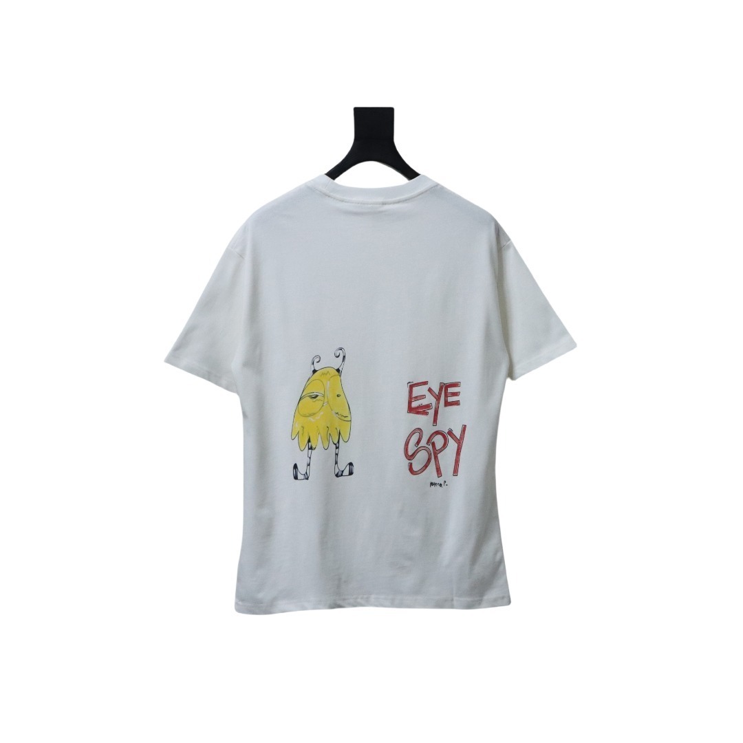 EM Sneakers Chrome Hearts CH Graffiti Cartoon Short-Sleeve T-Shirt White