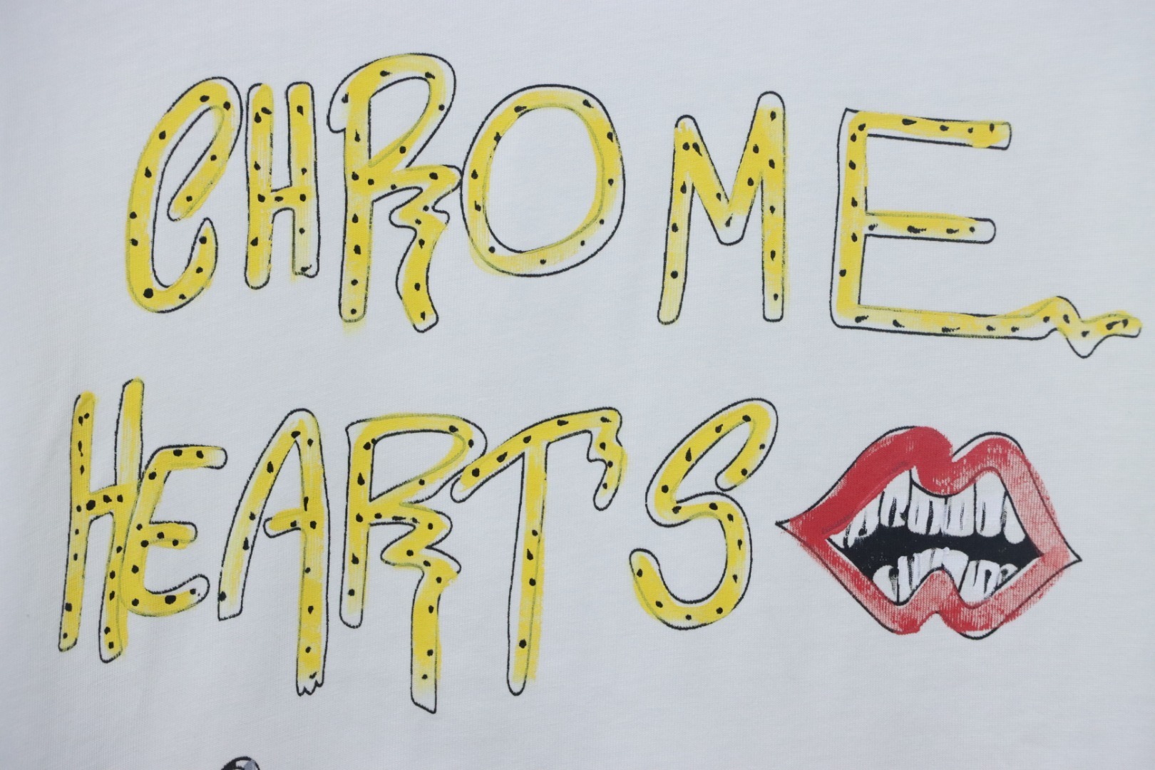 EM Sneakers Chrome Hearts CH Graffiti Cartoon Short-Sleeve T-Shirt White