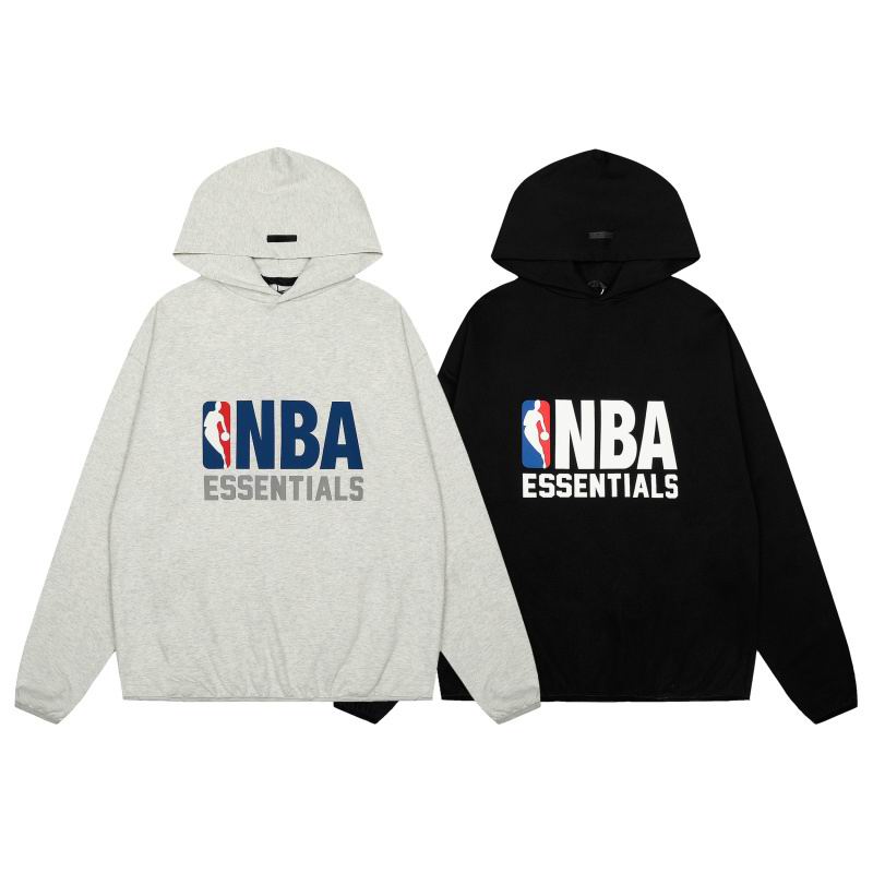 EM Sneakers Fear of God Essentials x NBA Sports Fit Hoodie Black /Gray