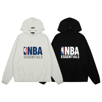 EM Sneakers Fear of God Essentials x NBA Sports Fit Hoodie Black /Gray 01