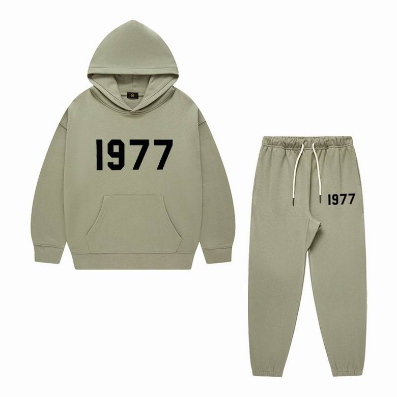 EM Sneakers Fear of God Hoodie & Sweatpant Set 1977 Letter Logo -16031 Light Green
