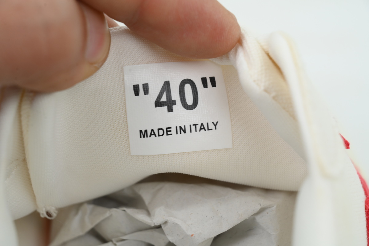 EM Sneakers Off-White Vulc Low Top White Red