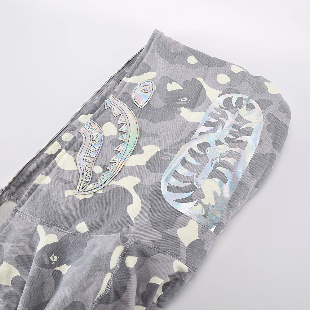 EM Sneakers BAPE City Camo Shark Full Zip Hoodie Gray