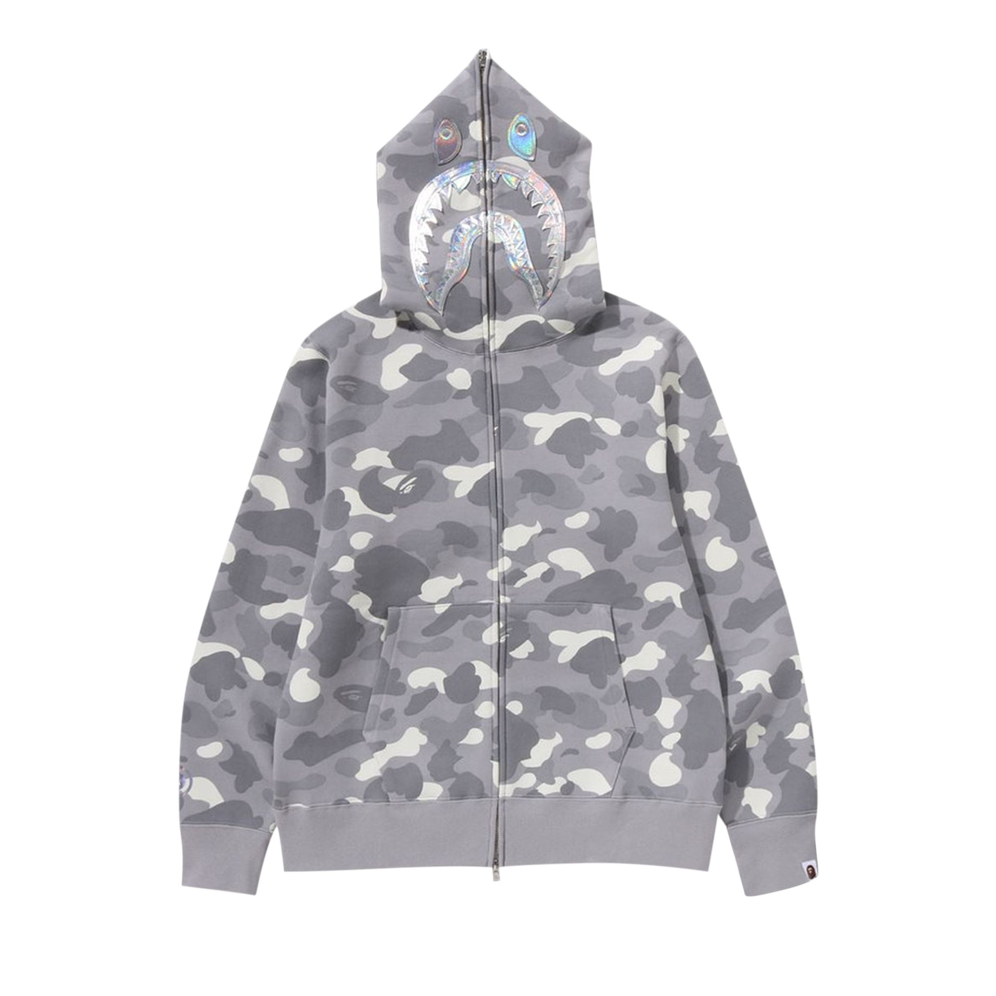 EM Sneakers BAPE City Camo Shark Full Zip Hoodie Gray
