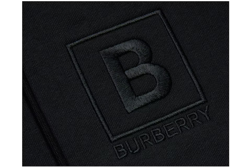 EM Sneakers Burberry Letter Graphic Cotton Blend Zip Hoodie Black