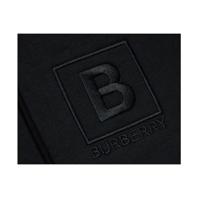 EM Sneakers Burberry Letter Graphic Cotton Blend Zip Hoodie Black 02