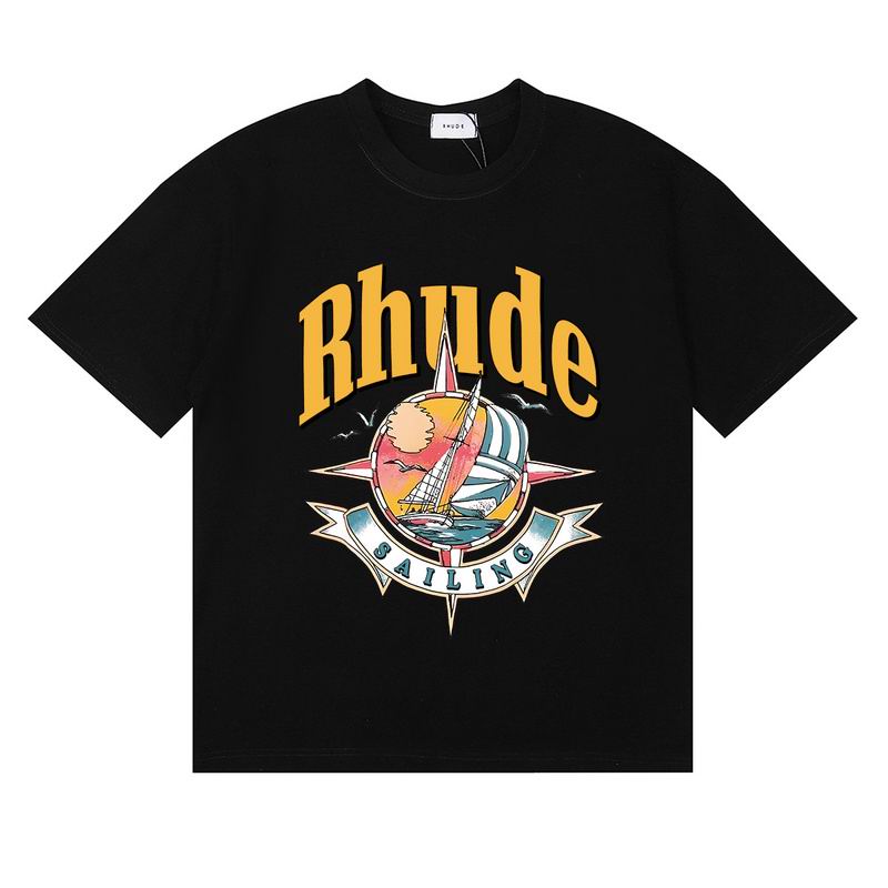 EM Sneakers Rhude T-shirt -50172 Black /White /Apricot