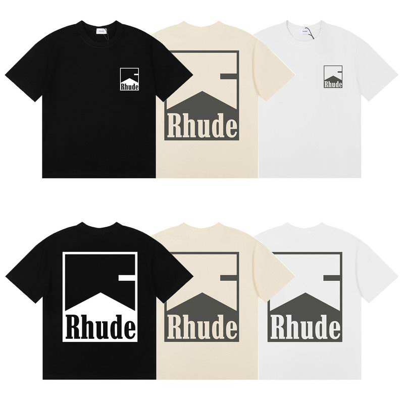 EM Sneakers Rhude T-shirt -50175 Black /White /Apricot