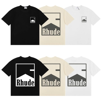 EM Sneakers Rhude T-shirt -50175 Black /White /Apricot 01