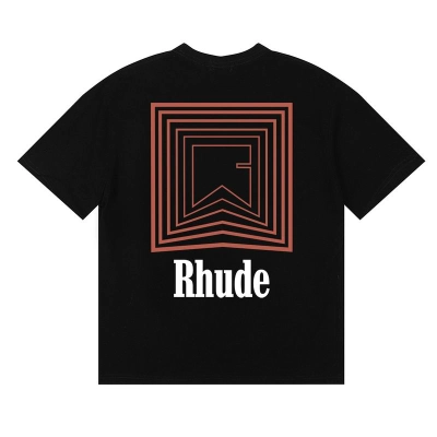 EM Sneakers Rhude T-shirt -50179 Black /White /Apricot 02