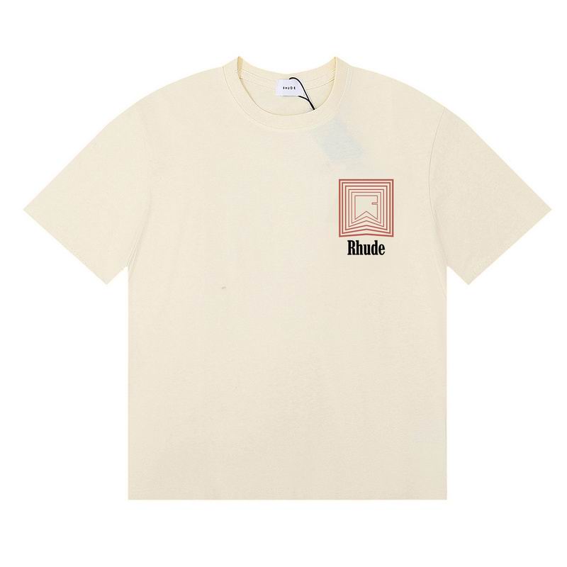 EM Sneakers Rhude T-shirt -50179 Black /White /Apricot