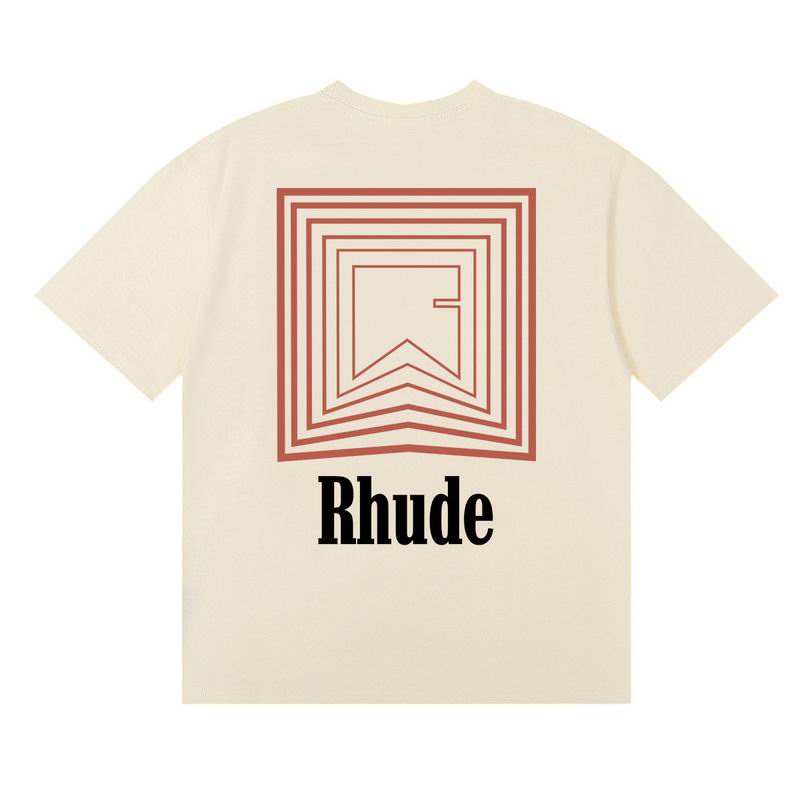 EM Sneakers Rhude T-shirt -50179 Black /White /Apricot