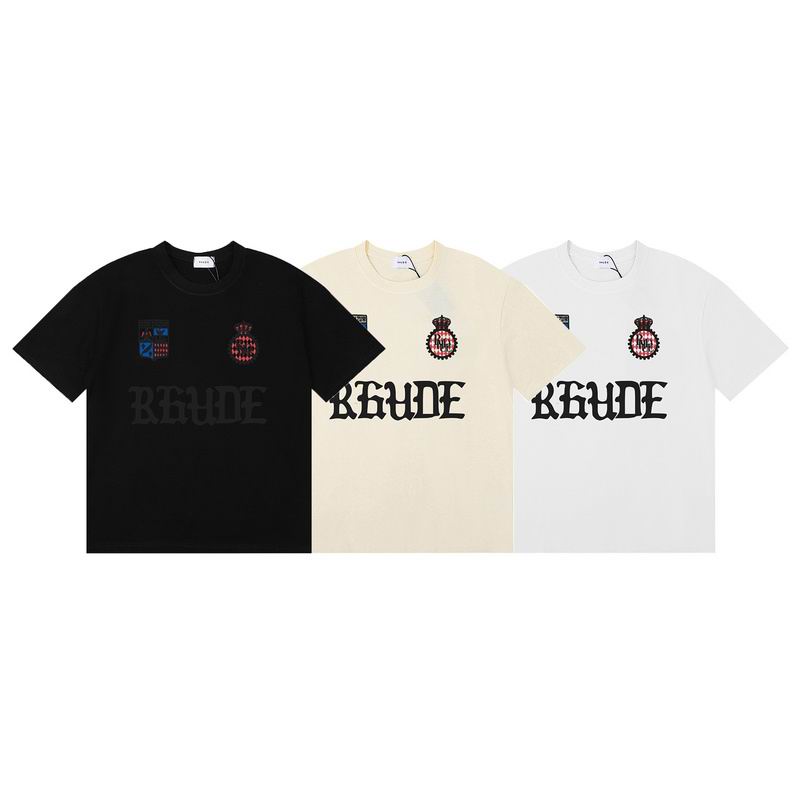 EM Sneakers Rhude T-shirt -50181 Black /White /Apricot