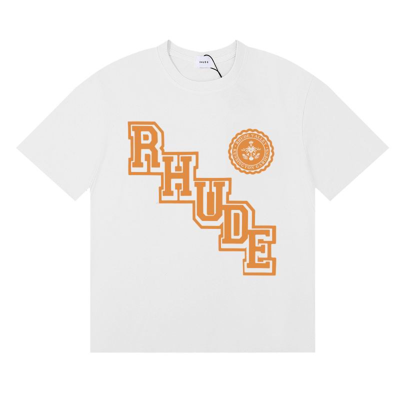EM Sneakers Rhude T-shirt- 50182 Black /White /Apricot