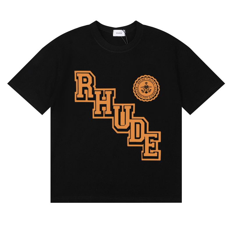 EM Sneakers Rhude T-shirt- 50182 Black /White /Apricot