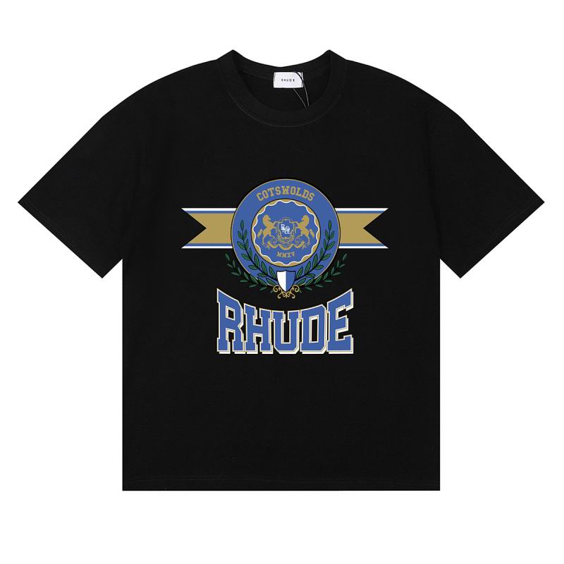 EM Sneakers Rhude T-shirt- 50185 Black /White /Apricot