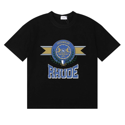 EM Sneakers Rhude T-shirt- 50185 Black /White /Apricot 01