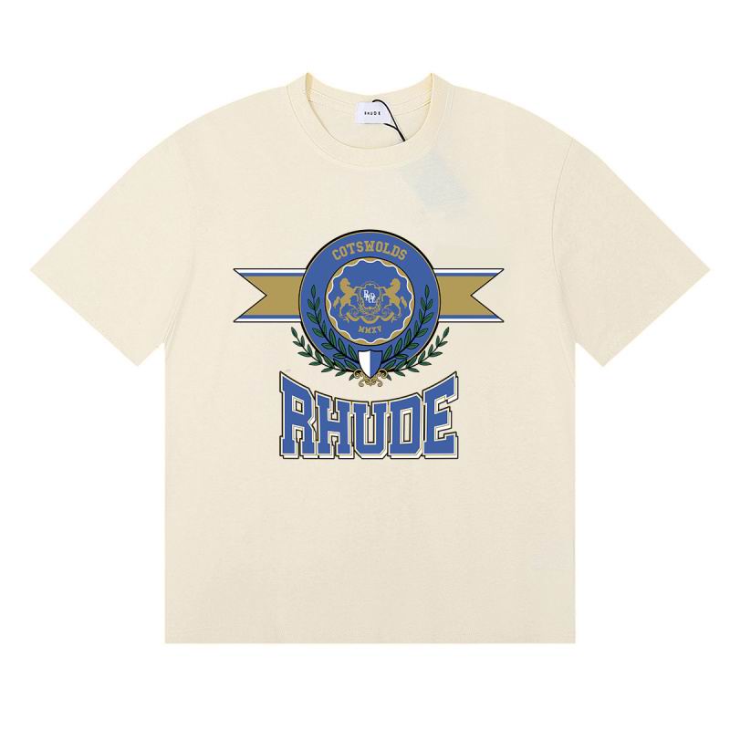 EM Sneakers Rhude T-shirt- 50185 Black /White /Apricot