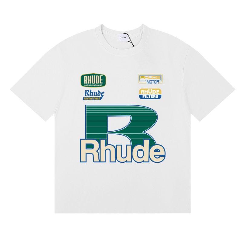 EM Sneakers Rhude T-shirt- 50186 Black /White /Apricot