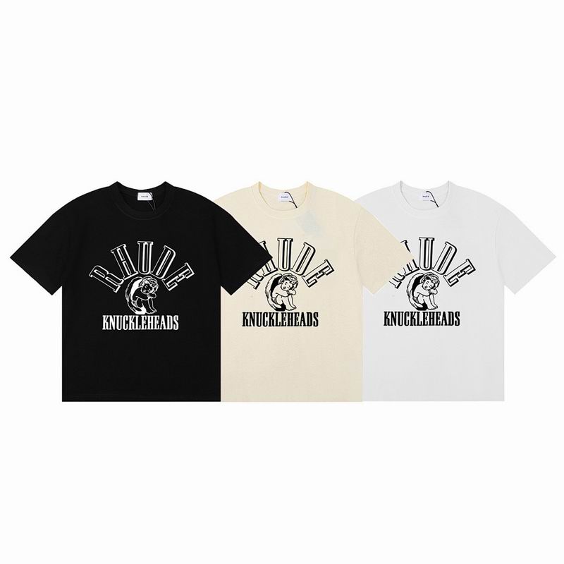 EM Sneakers Rhude T-shirt- 50187 Black /White /Apricot