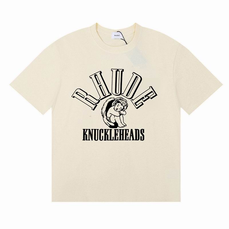 EM Sneakers Rhude T-shirt- 50187 Black /White /Apricot