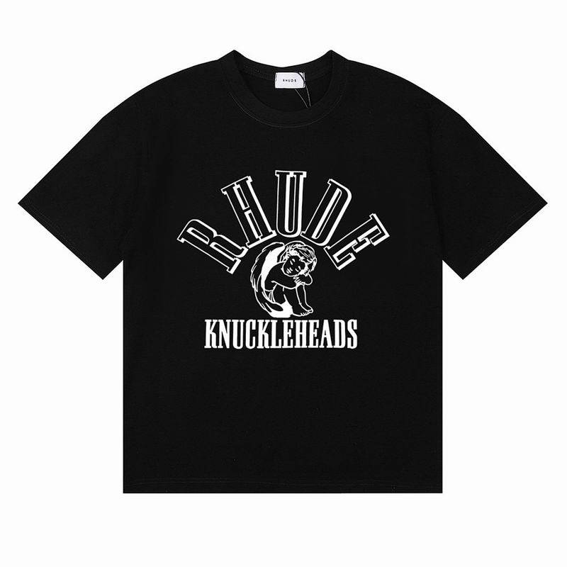 EM Sneakers Rhude T-shirt- 50187 Black /White /Apricot