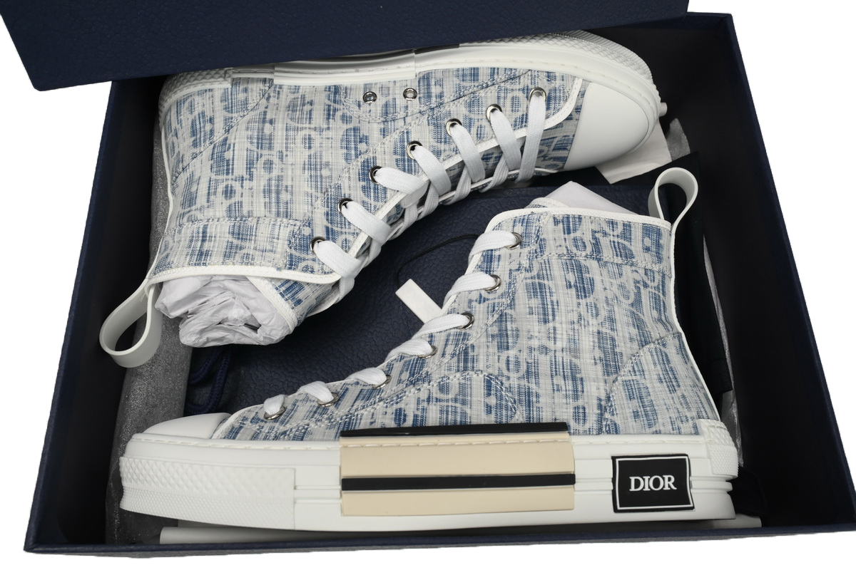 EM Sneakers Dior B23 HT Oblique Transparency Electric Embroidered Benim