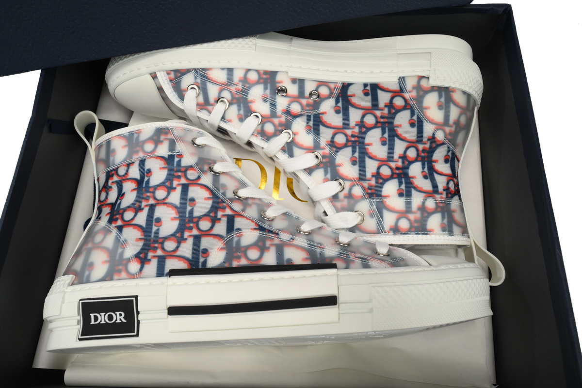EM Sneakers Dior B23 HT Oblique Transparency High Blue Red