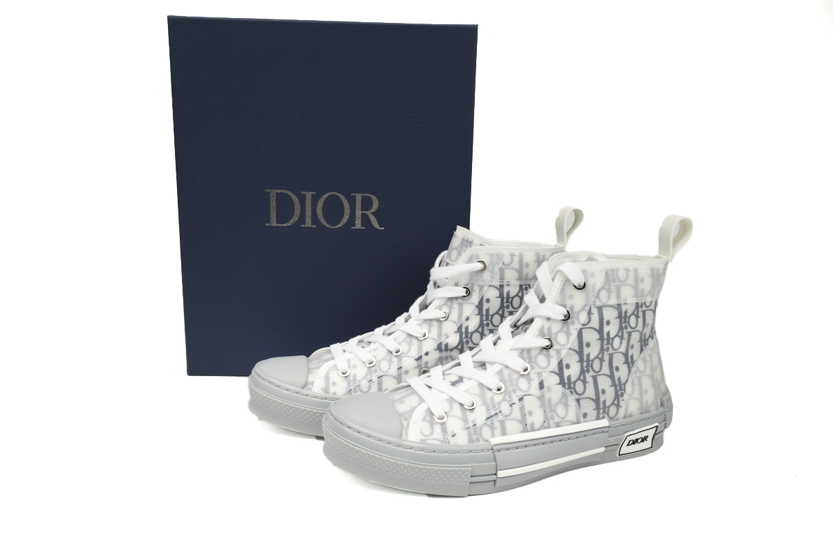 EM Sneakers Dior B23 HT Oblique Transparency High White Blue Gray