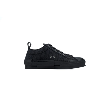 EM Sneakers Dior B23 Oblique Transparency Low Black Cloth Embroidery 02