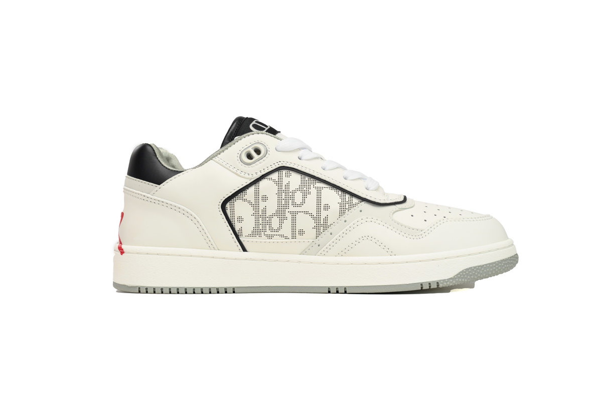 EM Sneakers Dior B27 Uptown Low-Top Sneaker White and Black Smooth Calfskin with White Dior Oblique Galaxy Leather